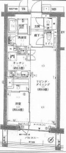 日本橋浜町ダイヤレジデンス 2階 間取り図