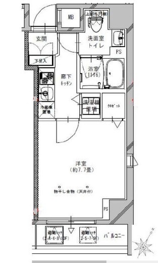 シュロスミーナ神楽坂 303 間取り図
