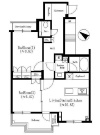 ロイヤルシーズン西麻布 5階 間取り図