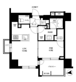 グランスイート渋谷桜丘町 2階 間取り図