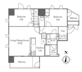 プライムアーバン新宿夏目坂タワーレジデンス 1601 間取り図