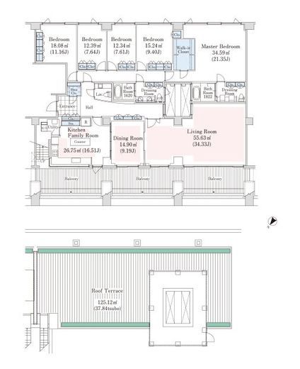 ラ・トゥール代々木上原 B401 間取り図