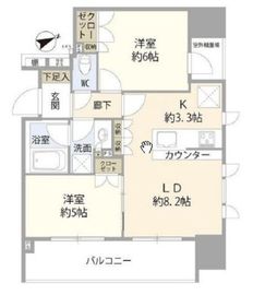 ライオンズ東銀座レジデンス 13階 間取り図