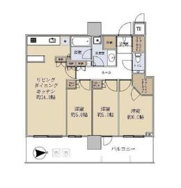 パークシティ中央湊ザタワー 12階 間取り図