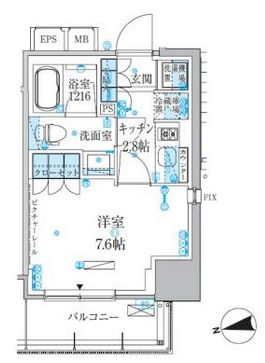 パークアクシス上野松が谷 204 間取り図