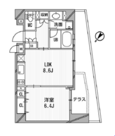 クリオ渋谷ラ・モード 102 間取り図