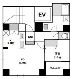 ライブフラット茅場町 2階 間取り図