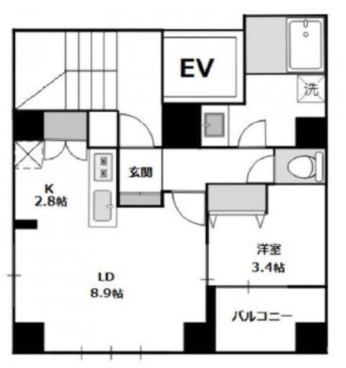 ライブフラット茅場町 9階 間取り図