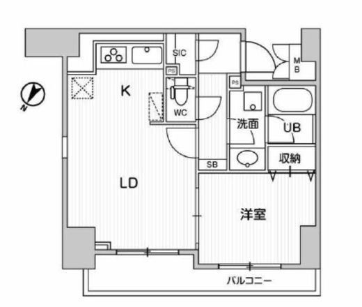 Alpha Prime日本橋EAST(アルファプライム日本橋イースト) 402 間取り図