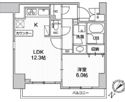 Alpha Prime日本橋EAST(アルファプライム日本橋イースト) 402 間取り図