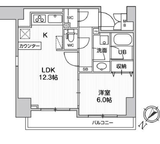 Alpha Prime日本橋EAST(アルファプライム日本橋イースト) 602 間取り図