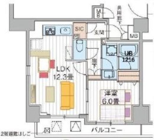 Alpha Prime日本橋EAST(アルファプライム日本橋イースト) 802 間取り図