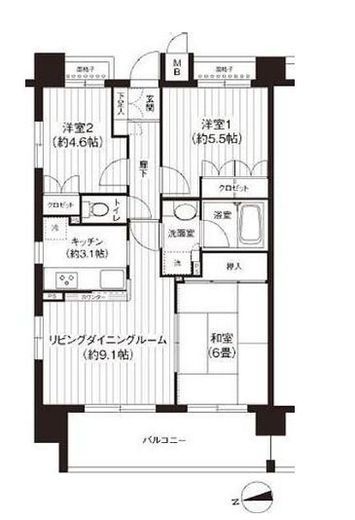 パシフィーク品川 407 間取り図