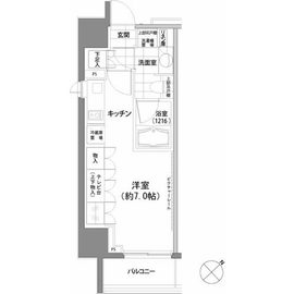 パークハビオ渋谷 1207 間取り図