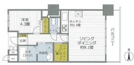 ムーンアイランドタワー 8階 間取り図