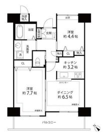 河田町ガーデン 3-404 間取り図