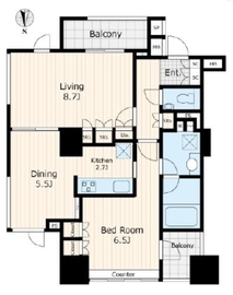 クオリア神南フラッツ 8階 間取り図