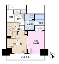 オーベル月島リバージュグラン 6階 間取り図