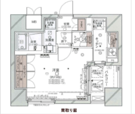 コンシェリア麻布十番 12階 間取り図