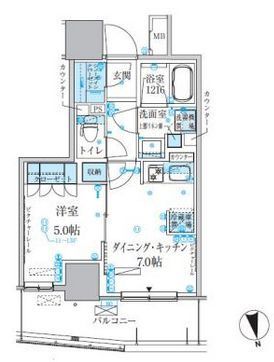 パークアクシス上野松が谷 502 間取り図