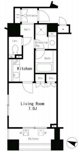 パークアクシス麻布仙台坂 204 間取り図