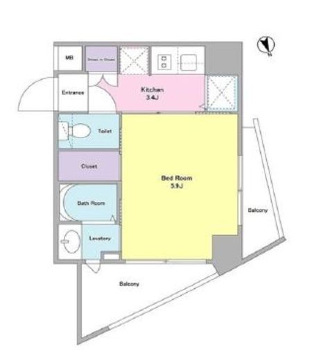 エル・フローラ常磐松 802 間取り図