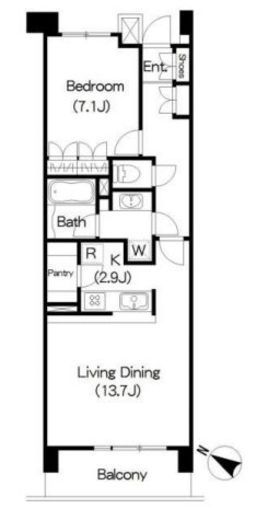 ブリリアイスト三軒茶屋アイビーテラス i703 間取り図