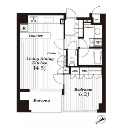 セントラルレジデンス北青山アクシルコート 2階 間取り図