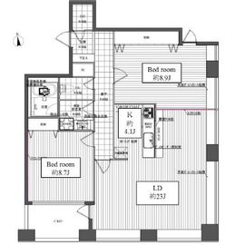 レジディアタワー麻布十番 2202 間取り図