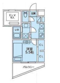 メホールシーティオ恵比寿 402 間取り図