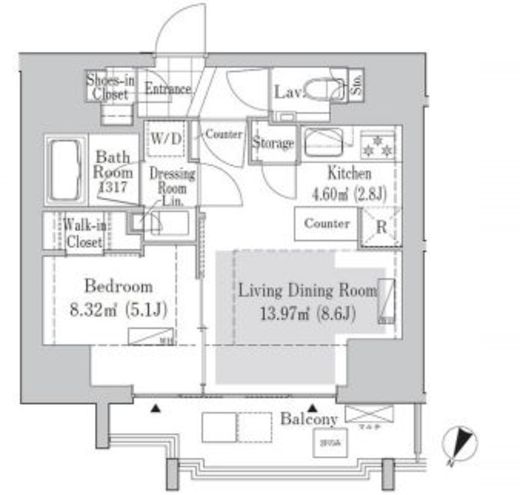 リブクオーレ神保町 301 間取り図