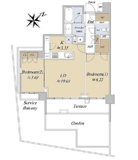 クレヴィア渋谷初台 1階 間取り図