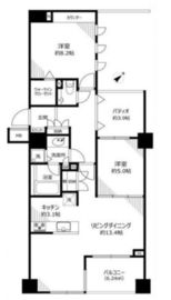 サンクタス築地 12階 間取り図