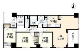 グランスイート神楽坂ピアース 2階 間取り図