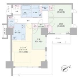 プラウドタワー東雲キャナルコート 44階 間取り図