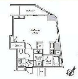 セントラルクリブ六本木 1-405 間取り図