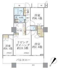 ブリリアマーレ有明 13階 間取り図