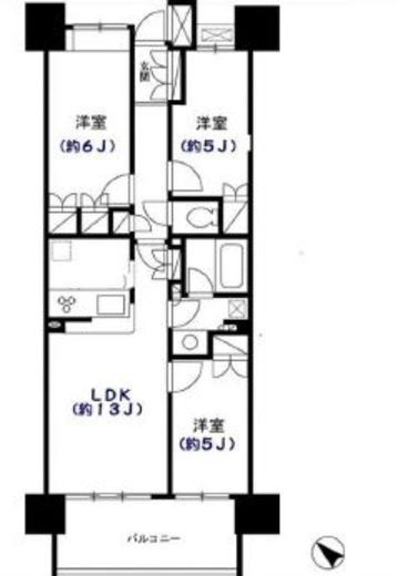 クレストシティレジデンス 9階 間取り図