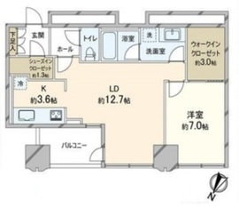 シティタワー新宿新都心 15階 間取り図