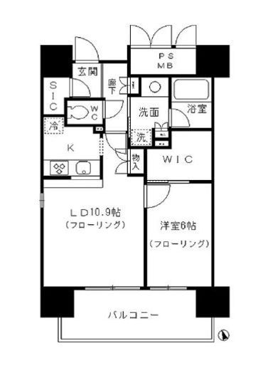 フォンテーヌ芝浦 701 間取り図