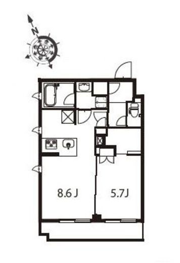 アジールコート東大井 415 間取り図