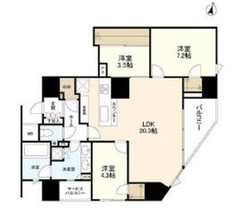 クレヴィア原宿 14階 間取り図