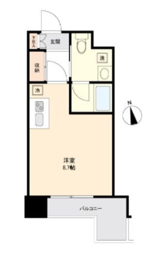 メゾンドゥニコラ大井 303 間取り図