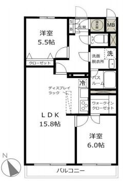 ライオンズマンション麻布十番 5階 間取り図