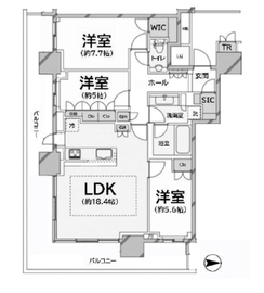 ザ・パークハウス晴海タワーズ ティアロレジデンス 9階 間取り図