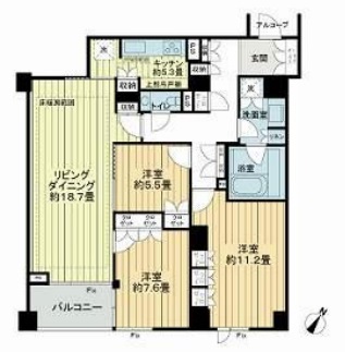 シティタワー高輪 4階 間取り図