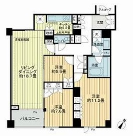 ウェリス有栖川 4階 間取り図