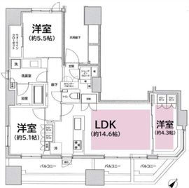 フレンシア築地 1101 間取り図