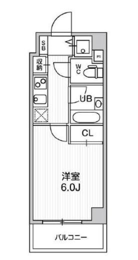 コンシェリア新橋 8階 間取り図