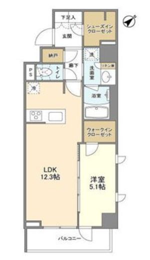 バウスフラッツ品川大井町 201 間取り図